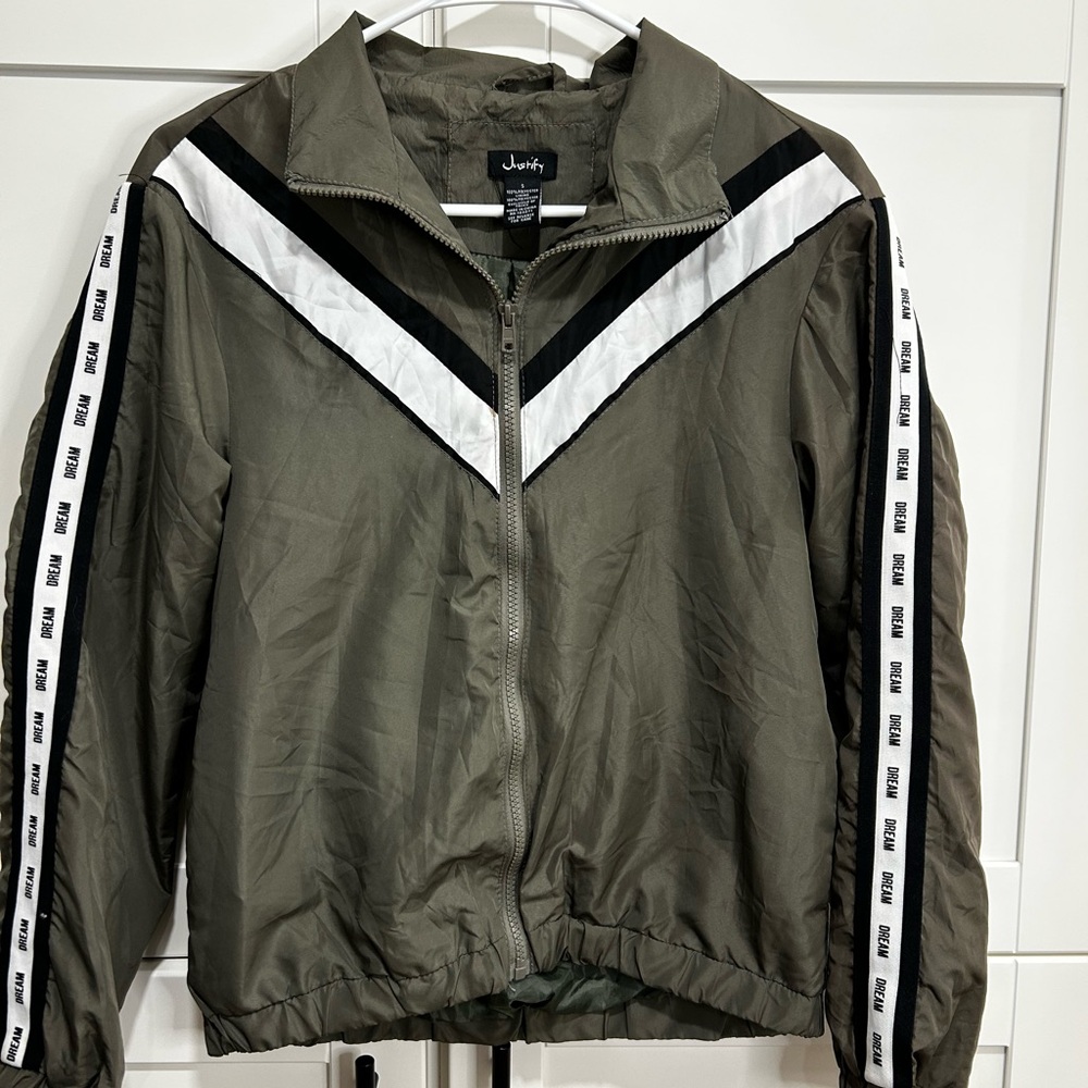 Jacket with Chevron and Stripe Detail